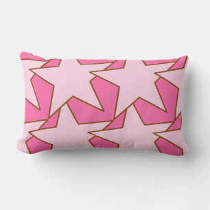 Coussin Rectangle Moderne Star Géométrique - rose clair et profond