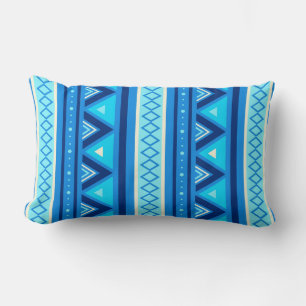 Coussin Rectangle Moderne Sud-Ouest Géométrique, Bleu & Turquoise