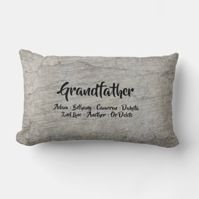 Coussin Rectangle Modifier Ajouter des noms Grand-Père Grands-enfant (Recto)
