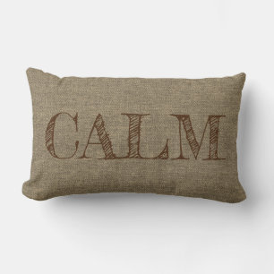 Coussin Rectangle Modifier le texte - CALM - Texte sur le Brown clai