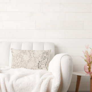 Coussin Rectangle Mom-to-be Faux Lace