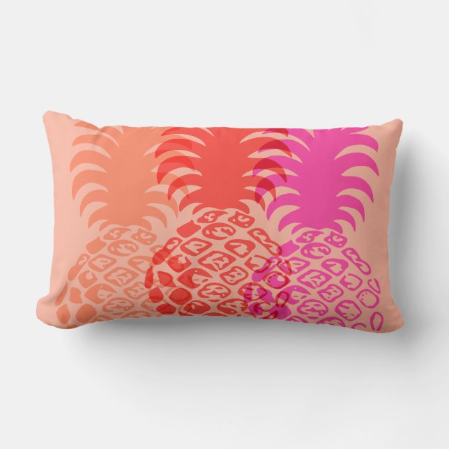 Coussin Rectangle Momona ananas Hawaiian Tropical Reversible (Recto)