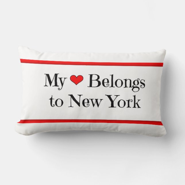 Coussin Rectangle Mon coeur appartient à l'Coussin de New York (Recto)