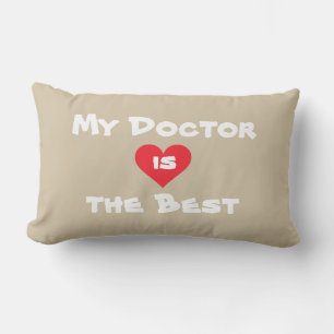 Coussin Rectangle Mon Docteur est le meilleur - Cute Heart White Bei