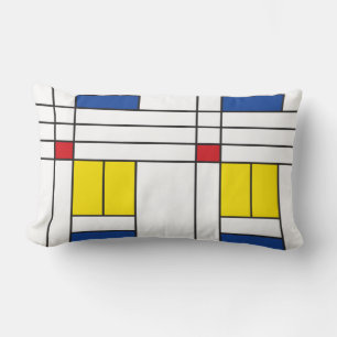 Coussin Rectangle Mondrian II Design d'Art Moderne Minimaliste De St
