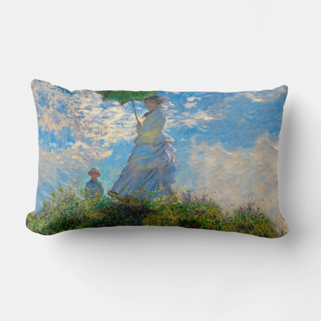 Coussin Rectangle Monet Femme Parasol Impressionnisme (Recto)