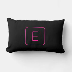 Coussin Rectangle Monogram de Styled   Pink & Black