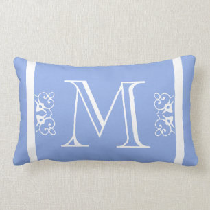 Coussin Rectangle MONOGRAM poudre de lumière solide Couleur bleue pe