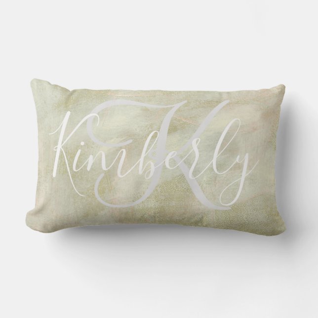 Coussin Rectangle Monogramme Abstrait (Recto)