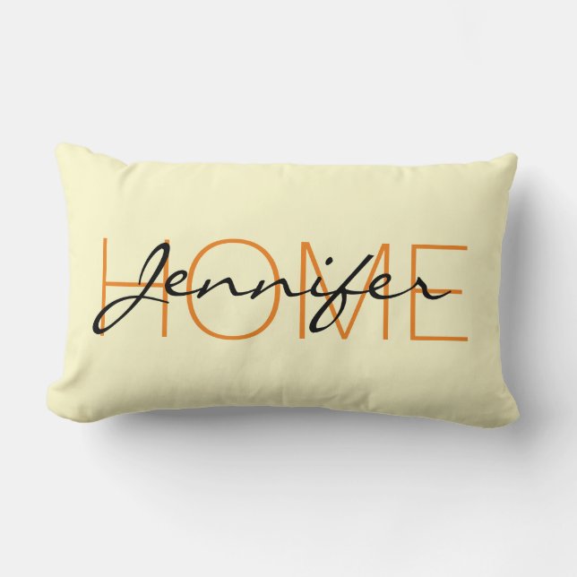 Coussin Rectangle monogramme de la maison couleur crème (Recto)