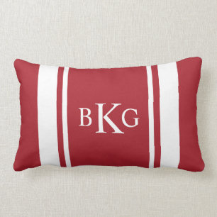 Coussin Rectangle Monogramme et motif faits sur commande   de rayure