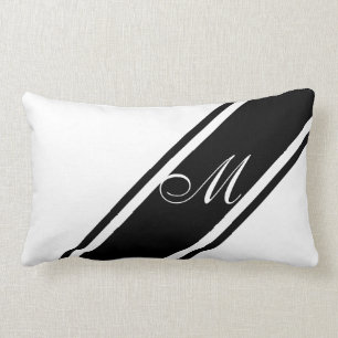 Coussin Rectangle Monogramme et rayures
