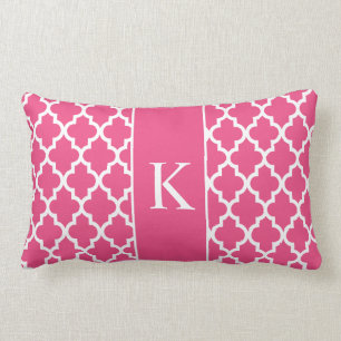 Coussin Rectangle Monogramme fait sur commande marocain de roses