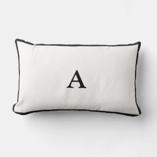 Coussin Rectangle Monogramme noir minimaliste Luminaire Lame