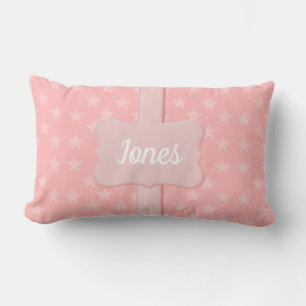 Coussin Rectangle Monogramme ou nom rose Star