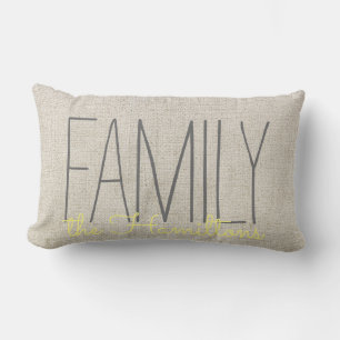 Coussin Rectangle Monogramme Rustique Chic Family EN BEIGE ET JAUNE