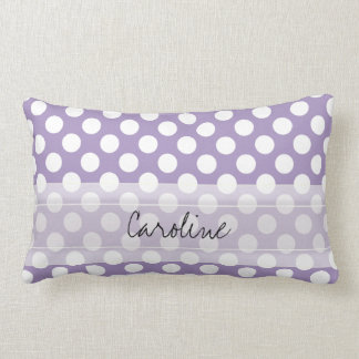 Coussin Rectangle Monogramme violet blanc tendance Motif de point Po