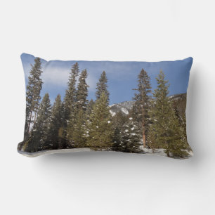 Coussin Rectangle Montana Mountain Trails in Winter Landcape Photo