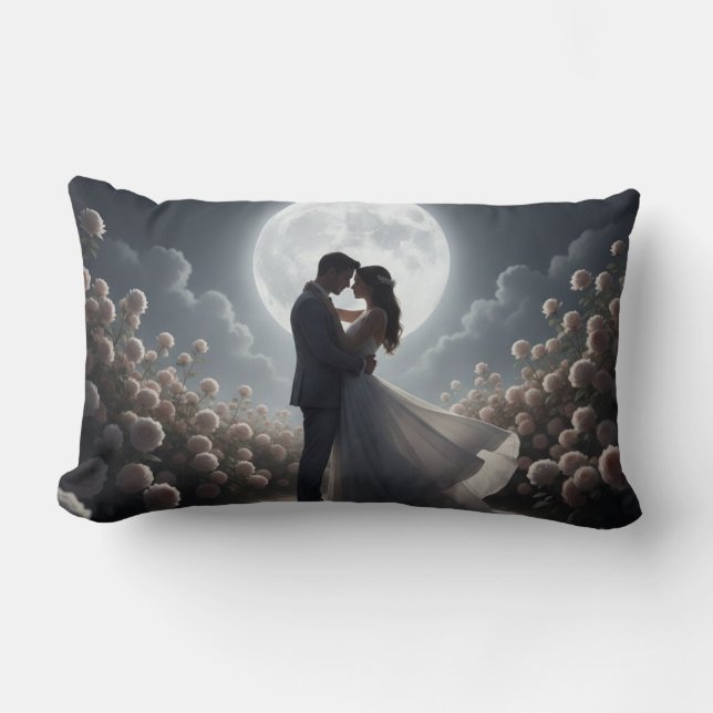 Coussin Rectangle Moonlight Romance Couple Pillow (Recto)