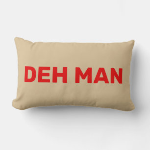 Coussin Rectangle "MORT MAN"   Virgin Islands Slang Texte rouge, Bei