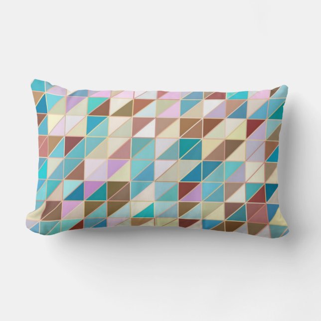 Coussin Rectangle Mosaic - Pastels et tons terre (Recto)