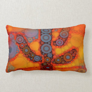 Coussin Rectangle Mosaïque orange violet du sud-ouest du Saguaro Cac