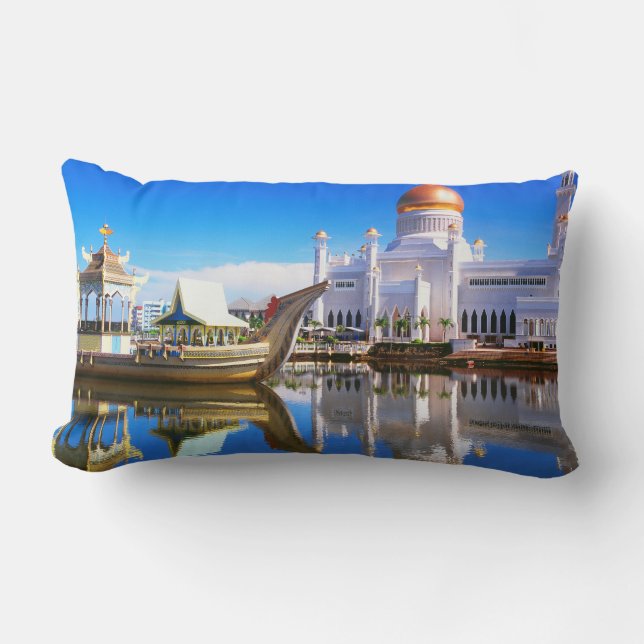 Coussin Rectangle Mosquée Sultan Omar Ali Saifuddien (Recto)