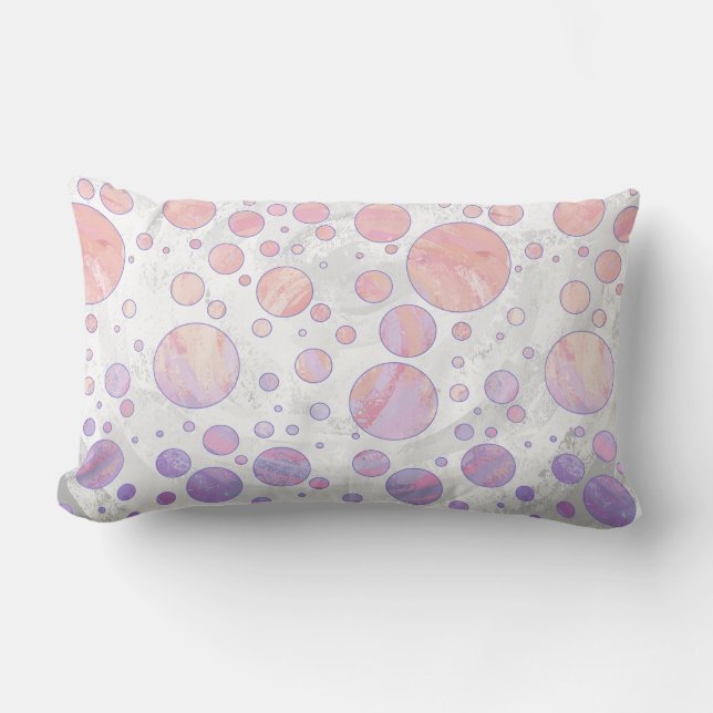 Coussin Rectangle Motif à points rose clair (Recto)