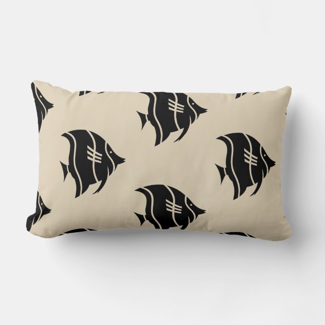 Coussin Rectangle motif à thème nautique rayé | (Recto)