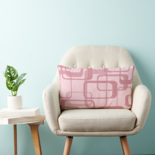 Coussin Rectangle Motif Abstrait rose rétro