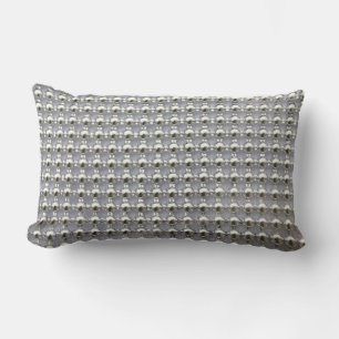 Coussin Rectangle Motif argenté de perles