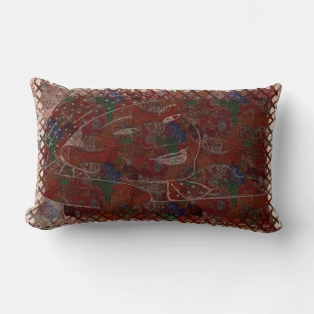 Coussin Rectangle Motif asiatique traditionnel Origami (Recto)
