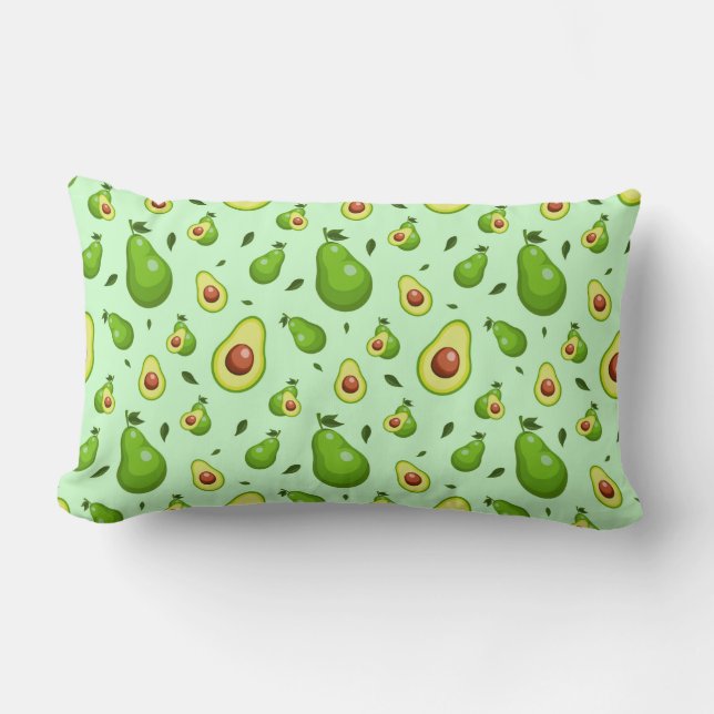 Coussin Rectangle Motif Avocado (Recto)