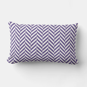 Coussin Rectangle Motif blanc violet géométrique Herringbone