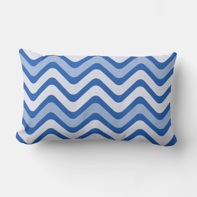 Coussin Rectangle Motif bleu ondulé (Recto)