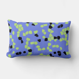 Coussin Rectangle Motif bleu violet jaune vert noir