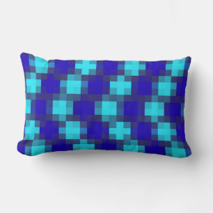 Coussin Rectangle Motif Carré Blue Check,