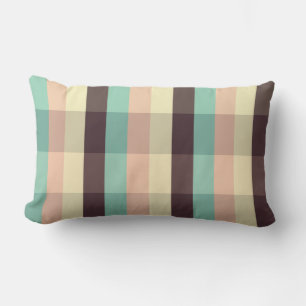 Coussin Rectangle Motif carreau pastel en rayures horizontales
