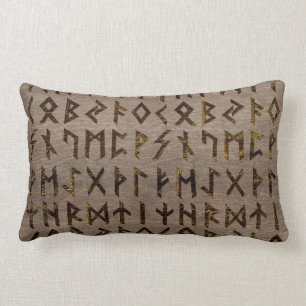 Coussin Rectangle Motif celtique antique d'alphabet de runes