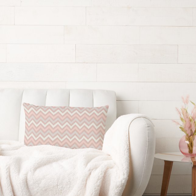 Coussin Rectangle Motif chevron zigzag pastel doux (Canapé)