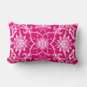 Coussin Rectangle Motif chinois Art nouveau - Fuschia rose