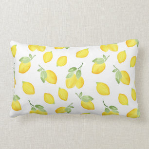 Coussin Rectangle Motif citrons aquarelles