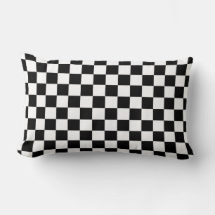 Coussin Rectangle Motif damier noir et blanc