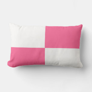 Coussin Rectangle motif damier rose et blanc