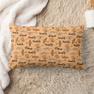 Coussin Rectangle motif d'avion rétro vintage
