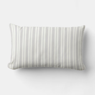 Coussin Rectangle Motif de bande blanc non uniforme Lt Grey