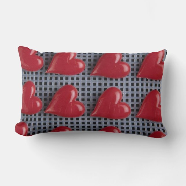 Coussin Rectangle Motif de bonbons Red Hearts (Recto)