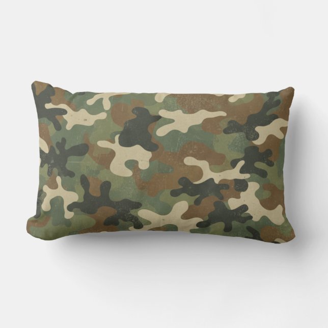 Coussin Rectangle Motif de camouflage militaire rustique (Recto)