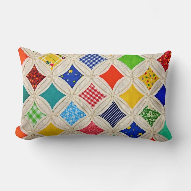 Coussin Rectangle Motif de courtepointe de la fenêtre de la cathédra (Recto)