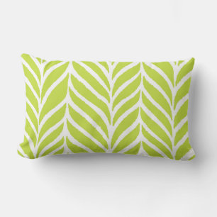 Coussin Rectangle Motif de feuilles de palmier vert chartreuse